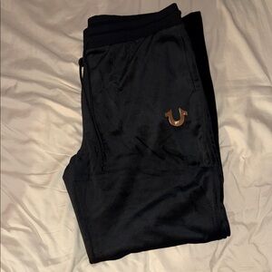 True Religion Black Sweatpants with Logo